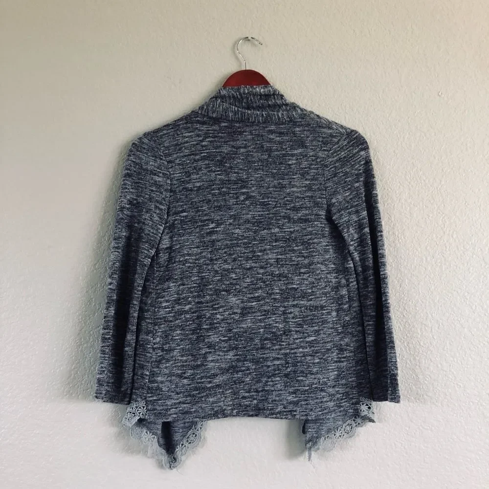 Girls Justice Gray Lace Cardigan Shrug Sweater 7